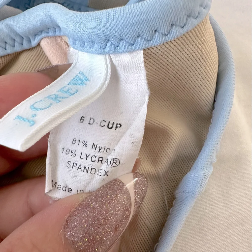 J. Crew | Underwire Bikini‎ Top Classic Baby Blue 6 D cup